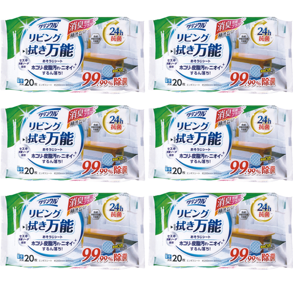 クリンクルリビング拭き万能おそうじシート（20枚）×6個