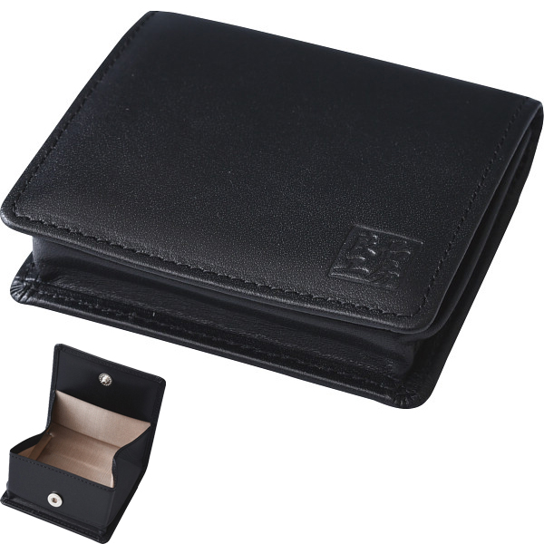 良品工房　日本製牛革財布（小銭入れ）　ブラック