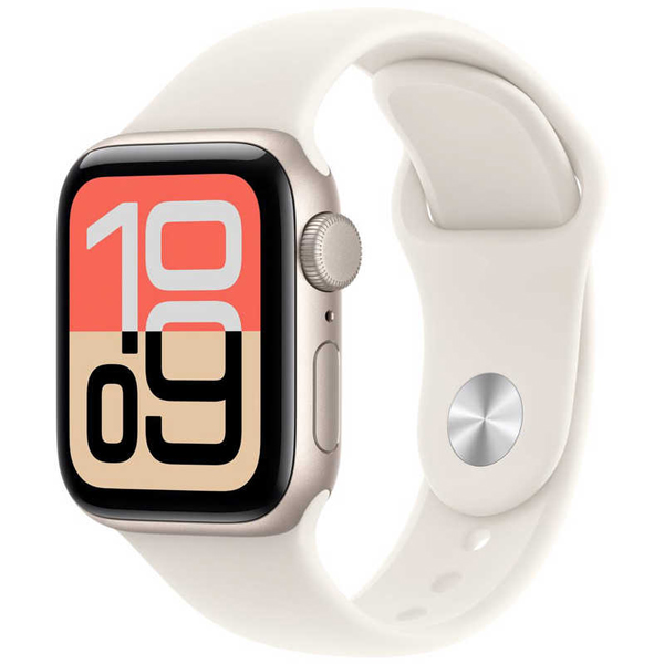Apple Watch SE 3(GPSモデル)- 40mm スターライトアルミニウムケースとスターライトスポーツバンド - S/M
