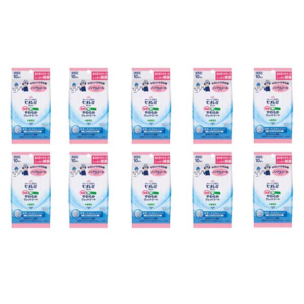 花王　ビオレｕ　除菌やわらかウェットシート　ノンアルコールタイプ（10枚入×10個）